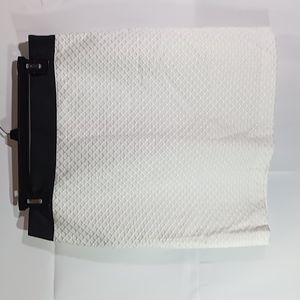 White textured  pencil skirt with black ribbon waistband size 6